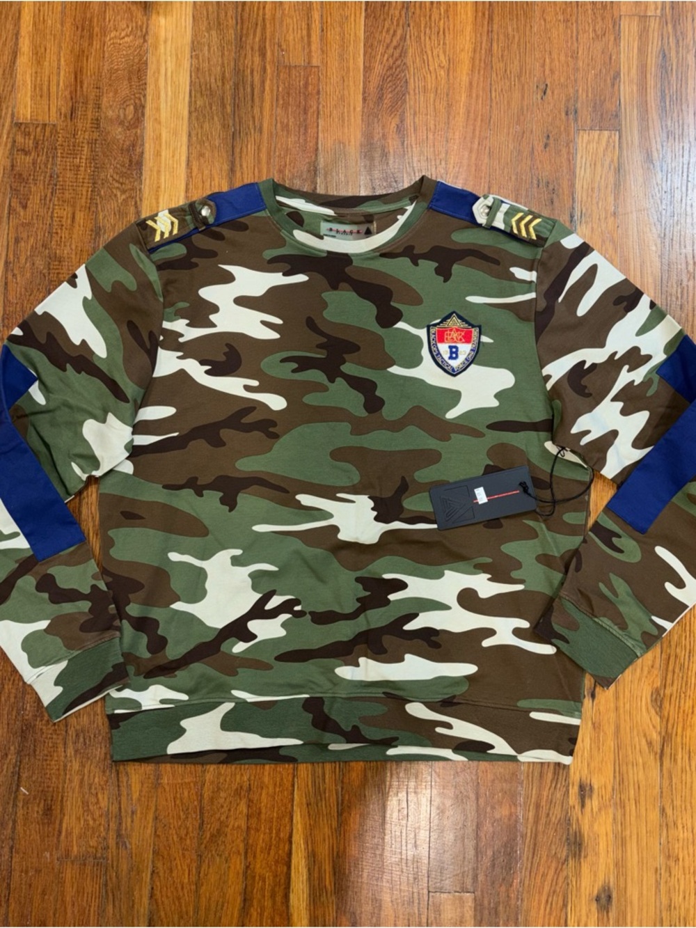 New Black Pyramid Green Camo Crewneck with White Trim Sz:2XL under retail